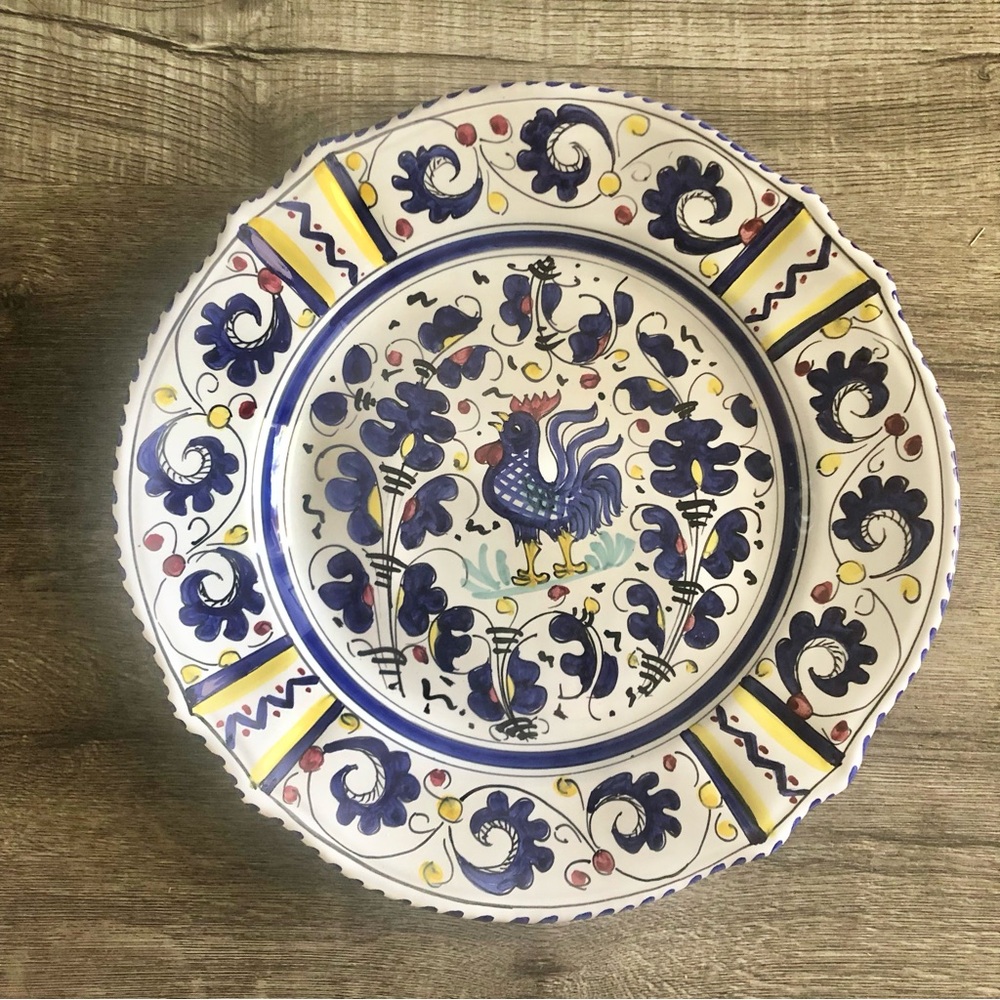 ✨VERY RARE✨ Deruta Galletto Chicken Plate Signed